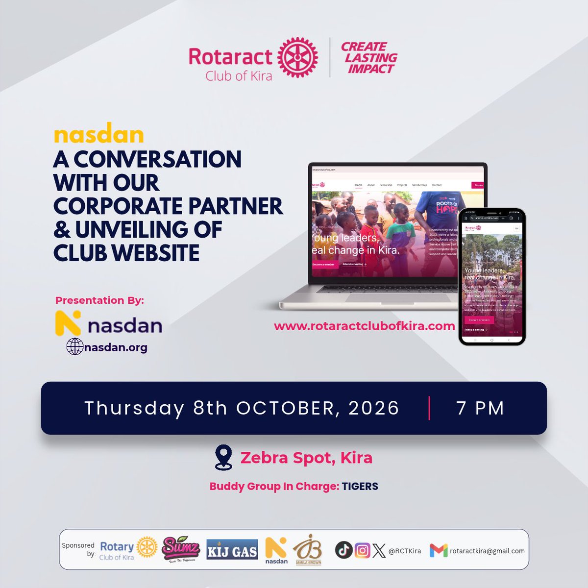 Corporate Partner, NASDAN & Unveiling  Our Club Website flyer